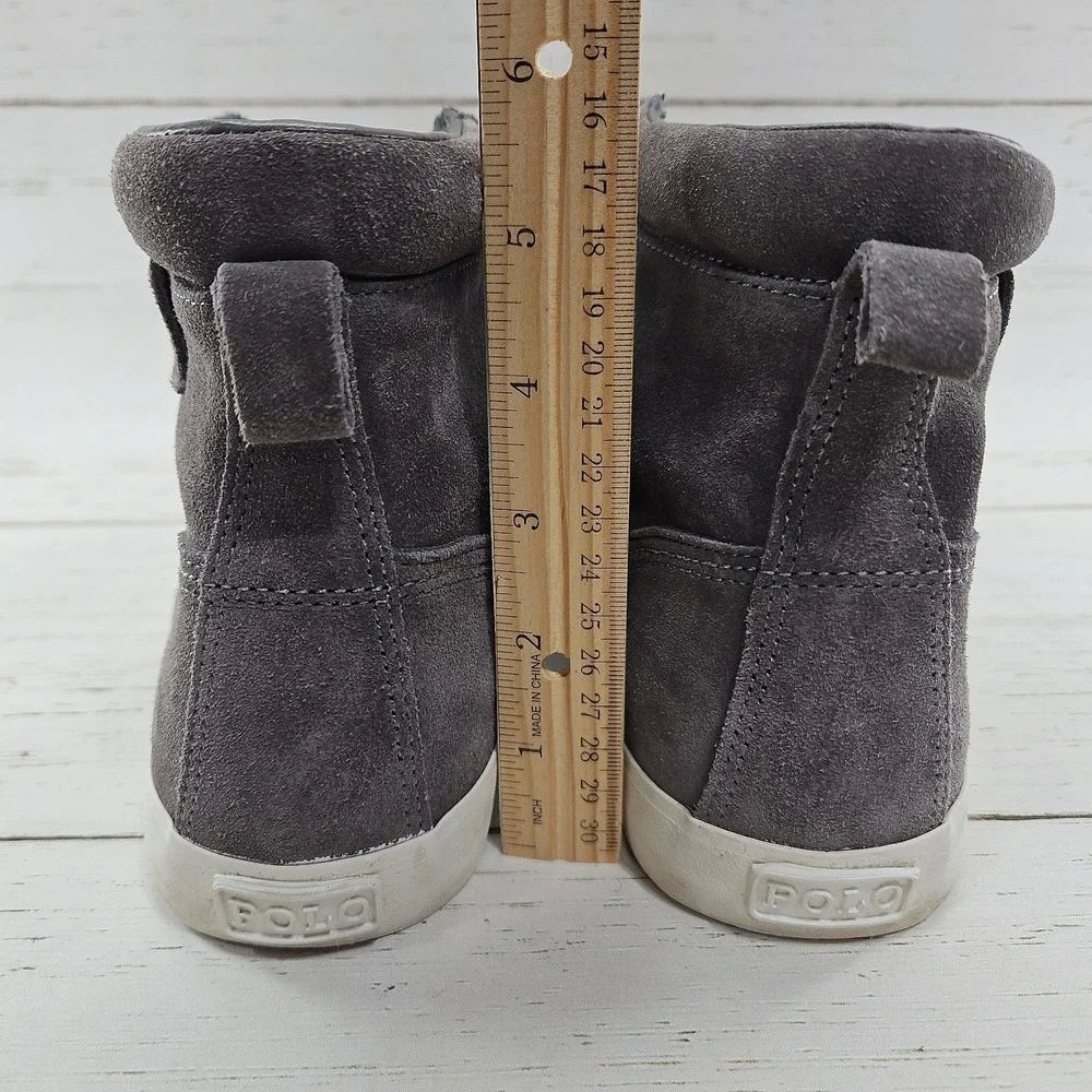 Polo Ralph Lauren Tedd Chukka Boots Mens 9.5 D Gray Leather Suede Hi Top Shoe‎